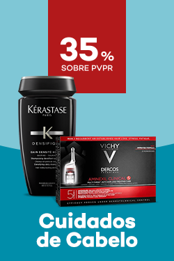 Cuidados de Cabelo de homem com destaque promocional de até 35% sobre preço de Venda ao Público Recomendado